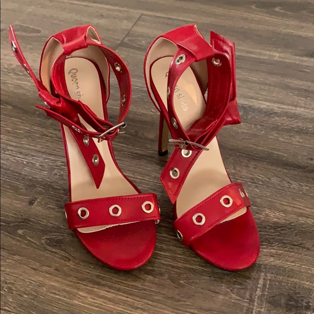 Red leather heels